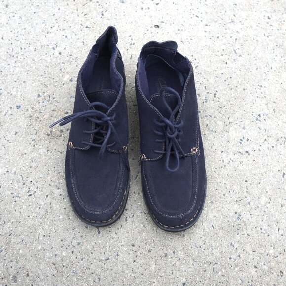 Clarks Bendables Suede Lace Up Moc Toe Comfort Boots 7.5 - Picture 2 of 9